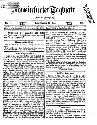 Schweinfurter Tagblatt Donnerstag 11. Mai 1865