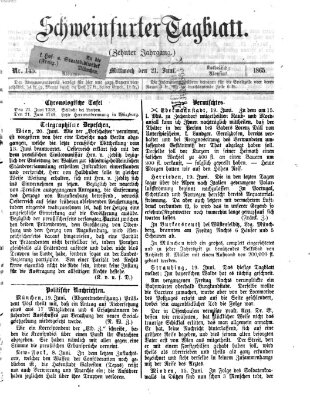Schweinfurter Tagblatt Mittwoch 21. Juni 1865
