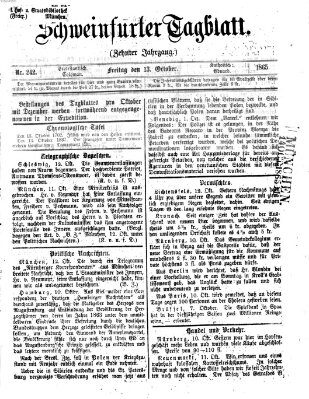 Schweinfurter Tagblatt Freitag 13. Oktober 1865