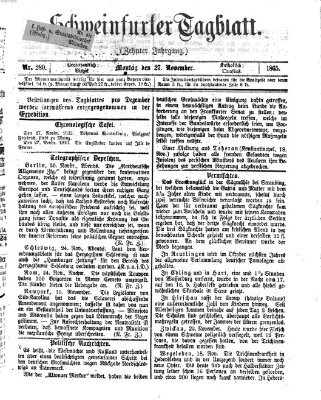 Schweinfurter Tagblatt Montag 27. November 1865