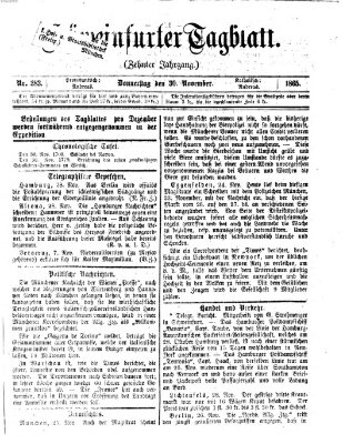 Schweinfurter Tagblatt Donnerstag 30. November 1865