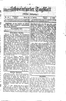 Schweinfurter Tagblatt Freitag 16. Februar 1866