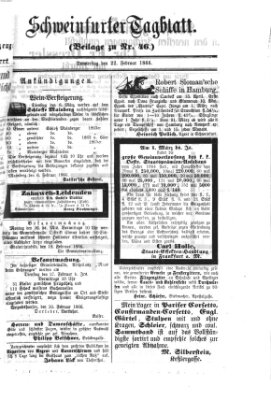 Schweinfurter Tagblatt Donnerstag 22. Februar 1866