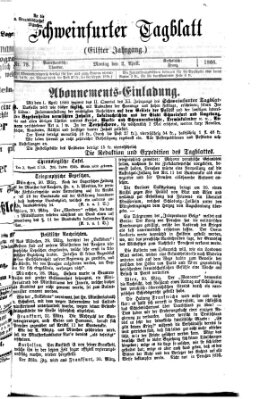 Schweinfurter Tagblatt Montag 2. April 1866