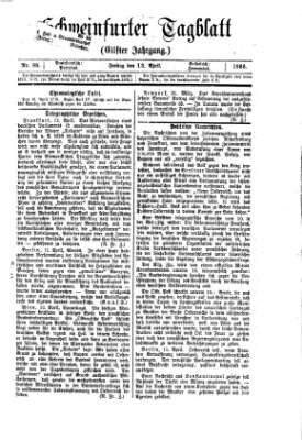 Schweinfurter Tagblatt Freitag 13. April 1866