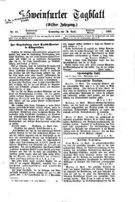 Schweinfurter Tagblatt Donnerstag 19. April 1866