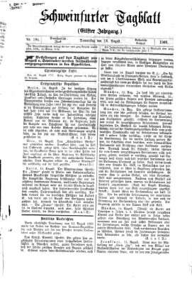 Schweinfurter Tagblatt Donnerstag 16. August 1866