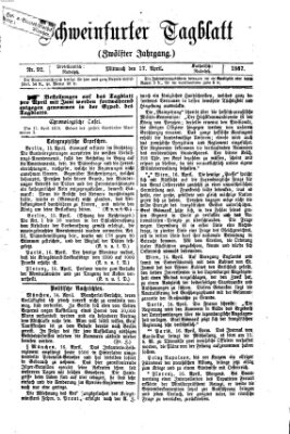 Schweinfurter Tagblatt Mittwoch 17. April 1867
