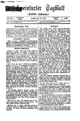 Schweinfurter Tagblatt Samstag 15. Juni 1867