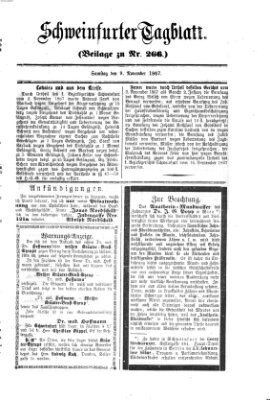 Schweinfurter Tagblatt Samstag 9. November 1867