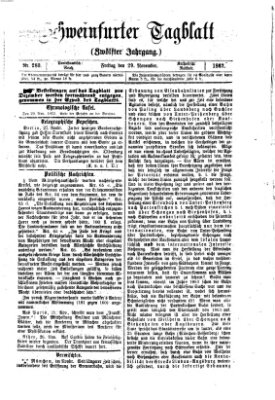 Schweinfurter Tagblatt Freitag 29. November 1867
