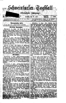 Schweinfurter Tagblatt Samstag 20. Juni 1868