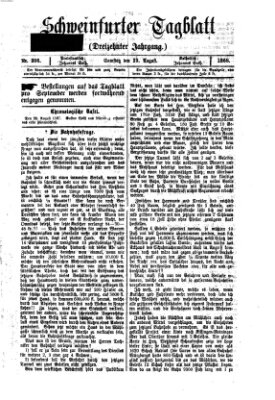 Schweinfurter Tagblatt Samstag 29. August 1868