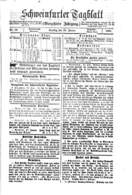 Schweinfurter Tagblatt Samstag 23. Januar 1869