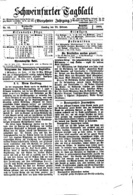 Schweinfurter Tagblatt Samstag 20. Februar 1869