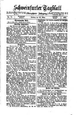 Schweinfurter Tagblatt Dienstag 23. März 1869