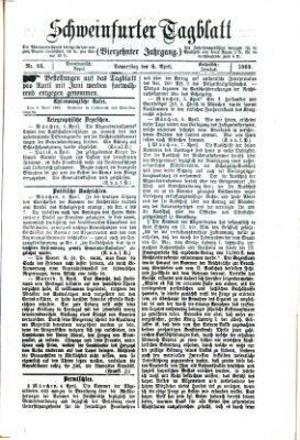 Schweinfurter Tagblatt Donnerstag 8. April 1869