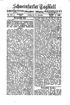 Schweinfurter Tagblatt Samstag 18. September 1869