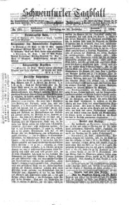 Schweinfurter Tagblatt Donnerstag 30. September 1869