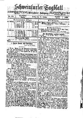 Schweinfurter Tagblatt Freitag 15. Oktober 1869