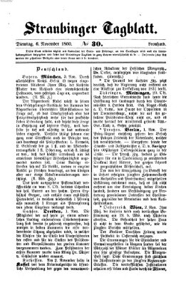 Straubinger Tagblatt Dienstag 6. November 1860