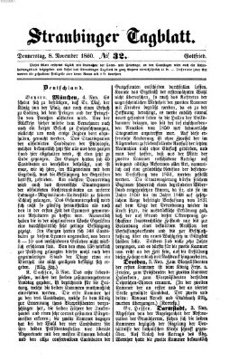 Straubinger Tagblatt Donnerstag 8. November 1860