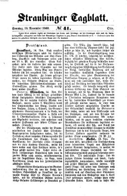 Straubinger Tagblatt Sonntag 18. November 1860