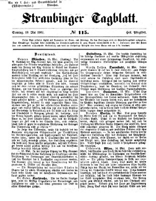 Straubinger Tagblatt Sonntag 19. Mai 1861