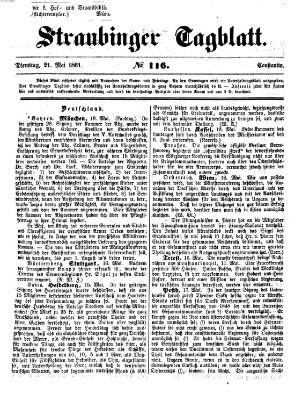 Straubinger Tagblatt Dienstag 21. Mai 1861
