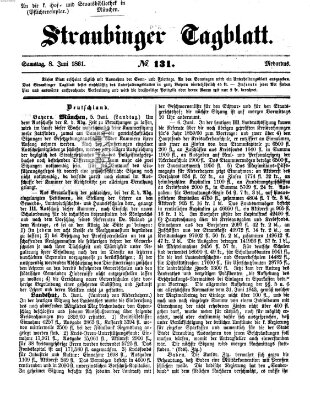 Straubinger Tagblatt Samstag 8. Juni 1861