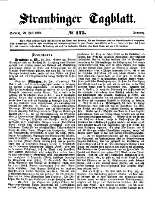 Straubinger Tagblatt Sonntag 28. Juli 1861