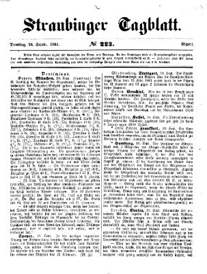 Straubinger Tagblatt Dienstag 24. September 1861