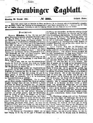 Straubinger Tagblatt Samstag 28. Dezember 1861