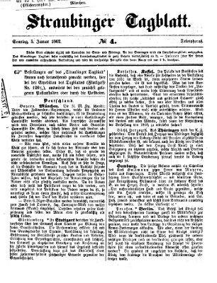 Straubinger Tagblatt Sonntag 5. Januar 1862