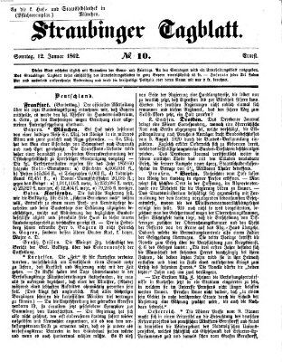 Straubinger Tagblatt Sonntag 12. Januar 1862
