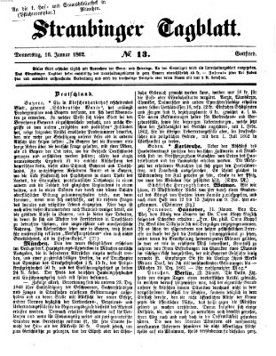 Straubinger Tagblatt Donnerstag 16. Januar 1862