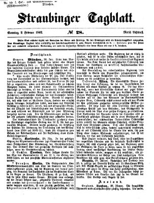 Straubinger Tagblatt Sonntag 2. Februar 1862