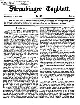 Straubinger Tagblatt Donnerstag 6. März 1862