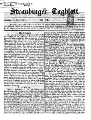 Straubinger Tagblatt Samstag 15. März 1862
