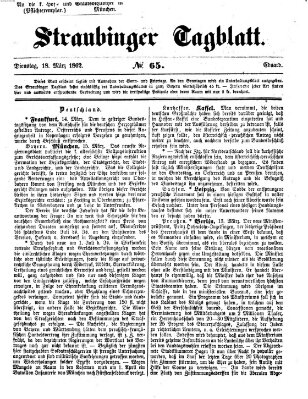 Straubinger Tagblatt Dienstag 18. März 1862