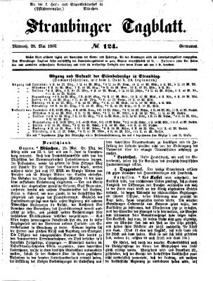 Straubinger Tagblatt Mittwoch 28. Mai 1862