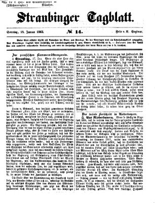 Straubinger Tagblatt Sonntag 18. Januar 1863