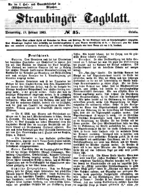 Straubinger Tagblatt Donnerstag 12. Februar 1863