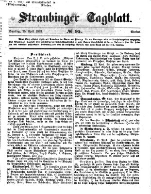 Straubinger Tagblatt Samstag 25. April 1863