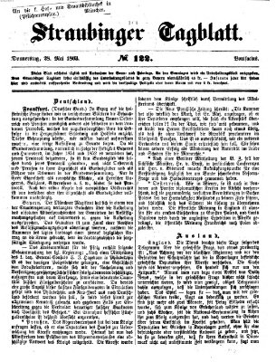 Straubinger Tagblatt Donnerstag 28. Mai 1863