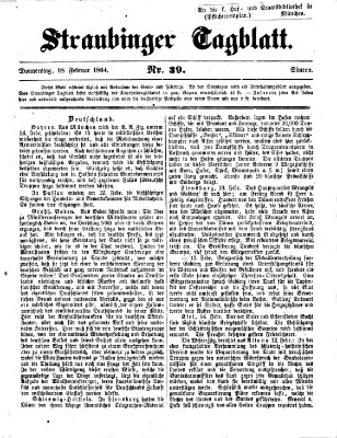 Straubinger Tagblatt Donnerstag 18. Februar 1864