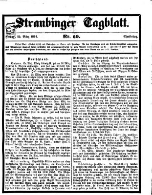 Straubinger Tagblatt Freitag 25. März 1864