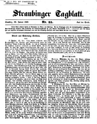 Straubinger Tagblatt Samstag 28. Januar 1865