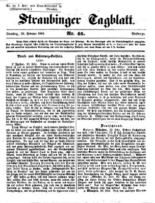 Straubinger Tagblatt Samstag 25. Februar 1865