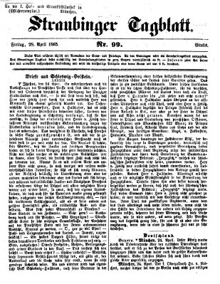 Straubinger Tagblatt Freitag 28. April 1865